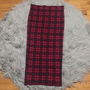 Ronny kobo red and black midi skirt